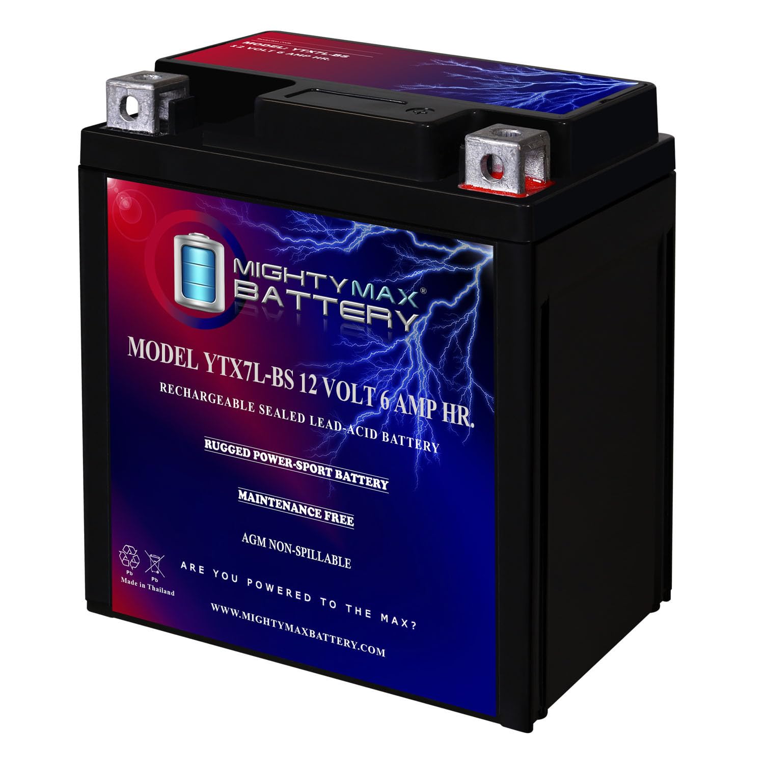 Amazon.com: Mighty Max Battery YTX7L-BS 12v 6Ah Battery for